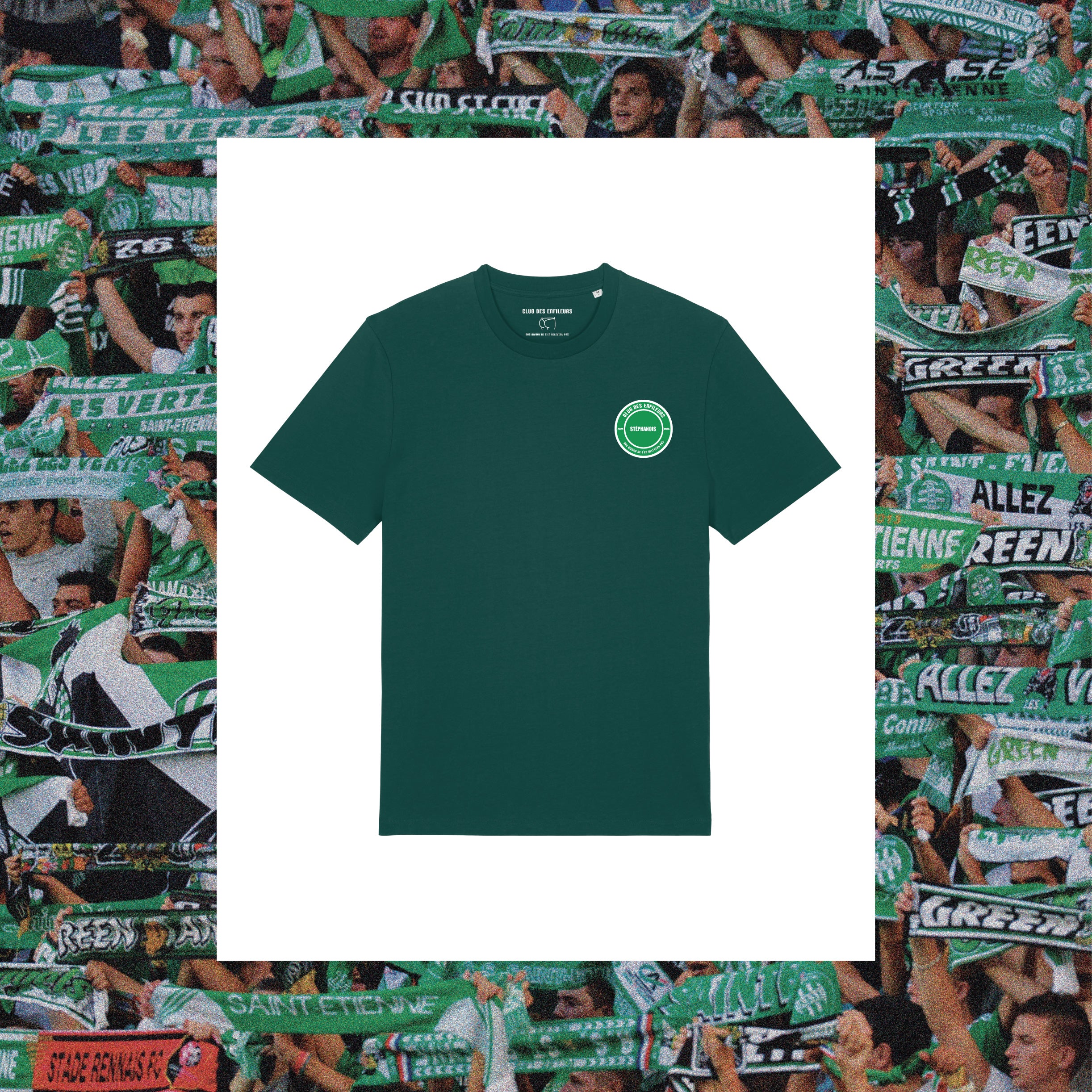 T-Shirt Saint-Etienne : "Vos bouchons on les passe en 90 minutes." - Club des Enfileurs